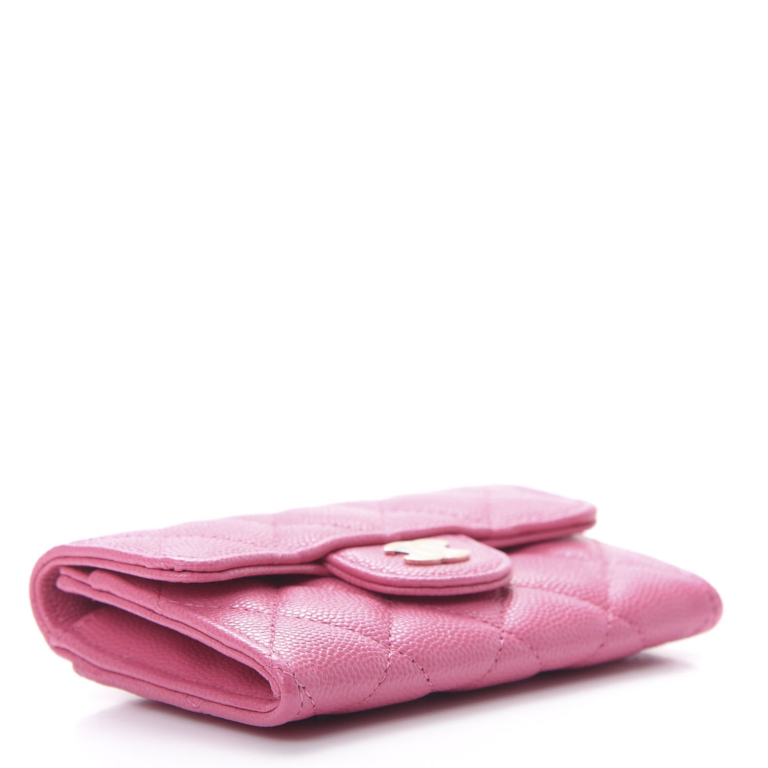 Chanel Caviar Quilted Flap Card Holder Wallet Pink 4 of 9