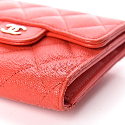 Chanel Caviar Quilted Compact Flap Wallet Red 9 of 12