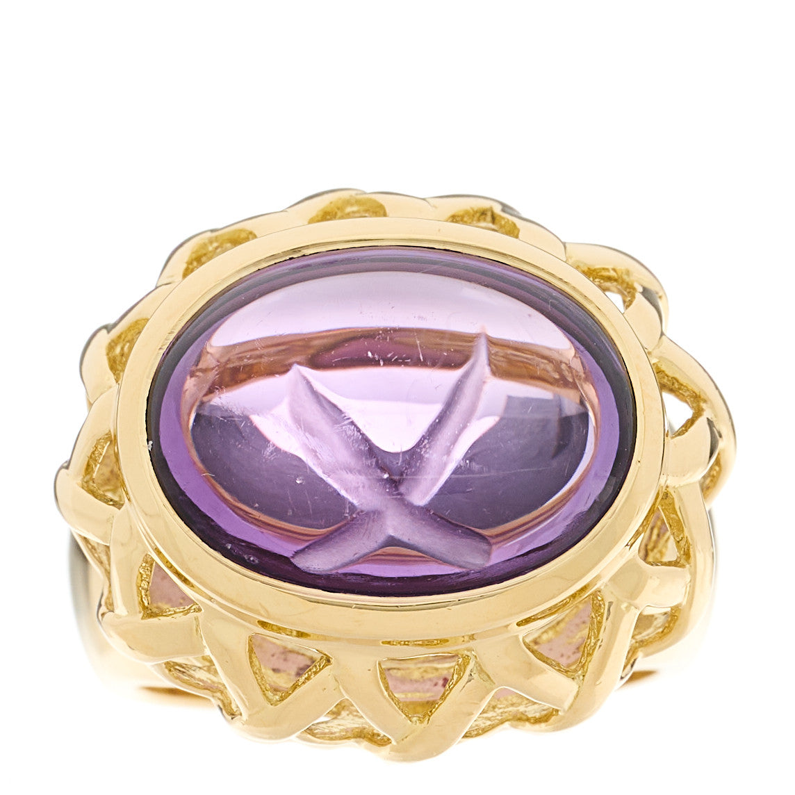 Tiffany 18K Yellow Gold Amethyst Paloma Picasso Forever Ring 54 6.75 1 of 6