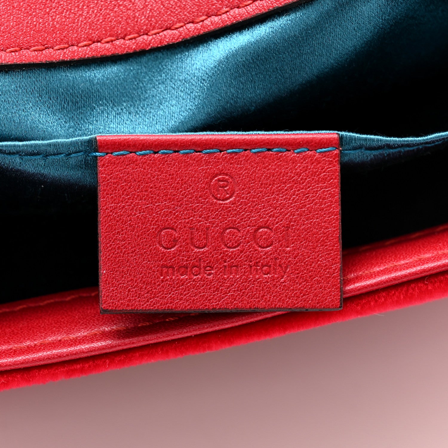 Gucci Velvet Matelasse Mini GG Marmont Shoulder Bag Hibiscus Red