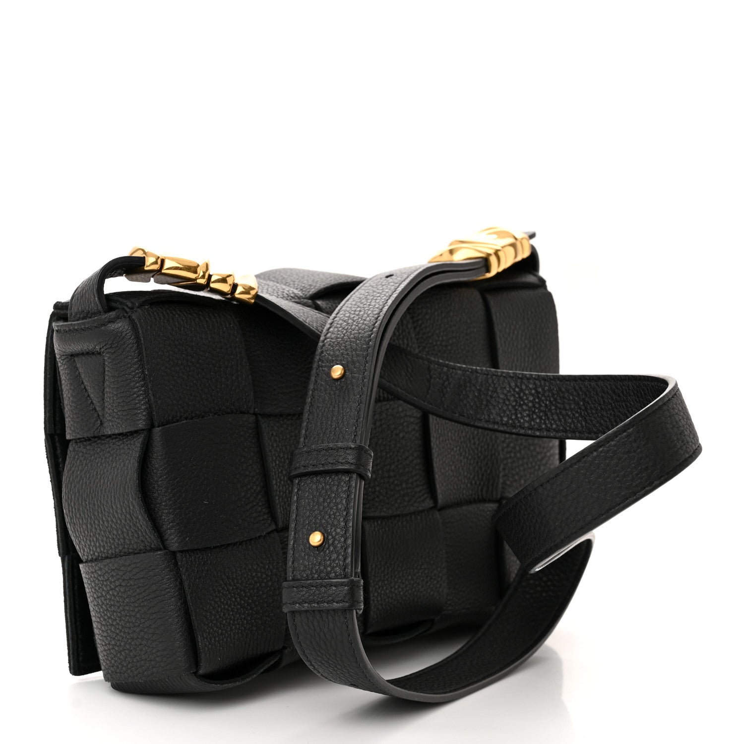 Bottega Veneta Grained Calfskin Maxi Intrecciato Cassette Crossbody Bag Black 3 of 12