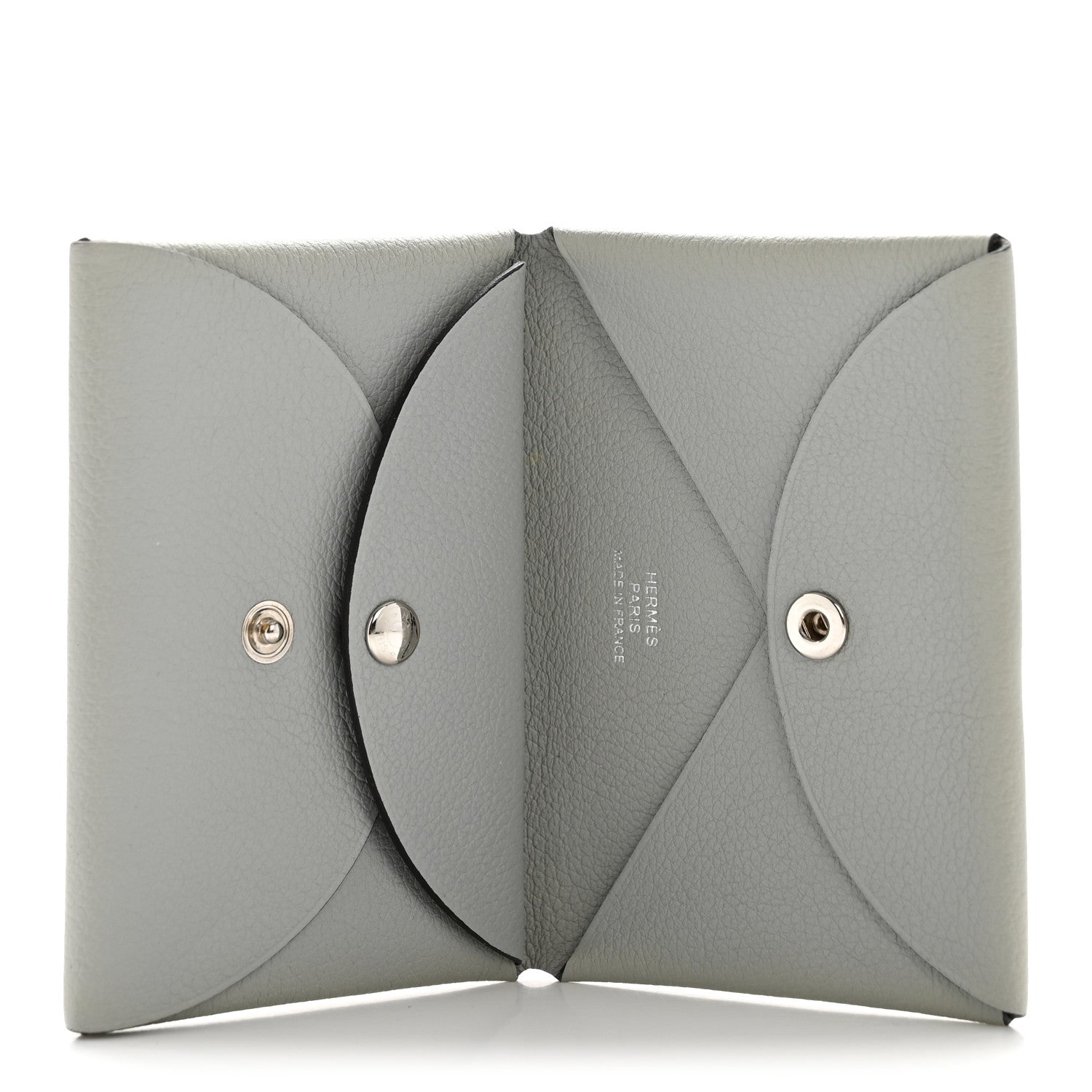 Hermes Evercolor Calvi Duo Card Case Gris Mouette 5 of 9