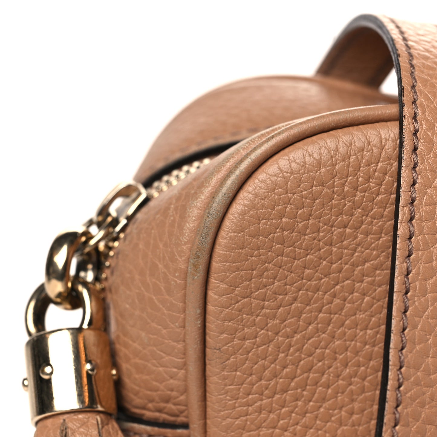 Pebbled Calfskin Small Soho Disco Bag Camelia