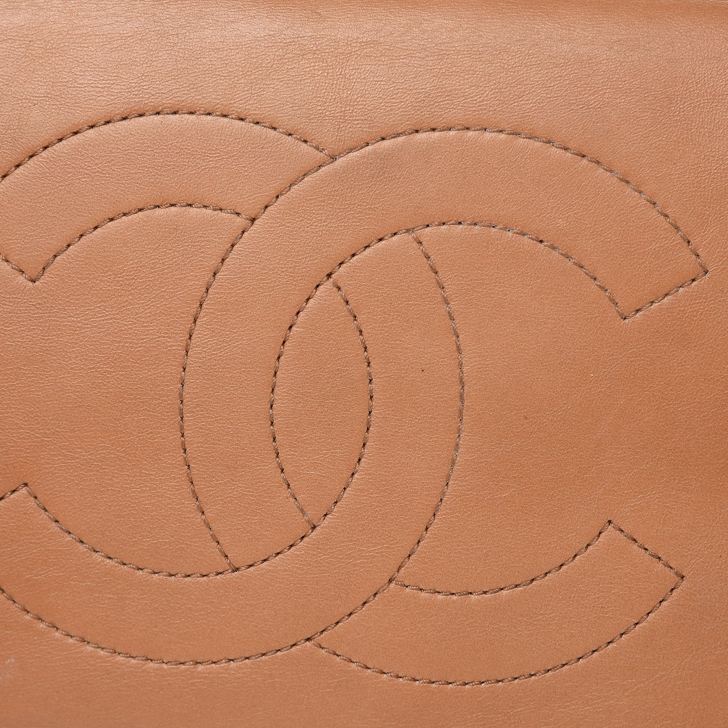 Calfskin Quilted Large Easy Shopping Tote Dark Beige
