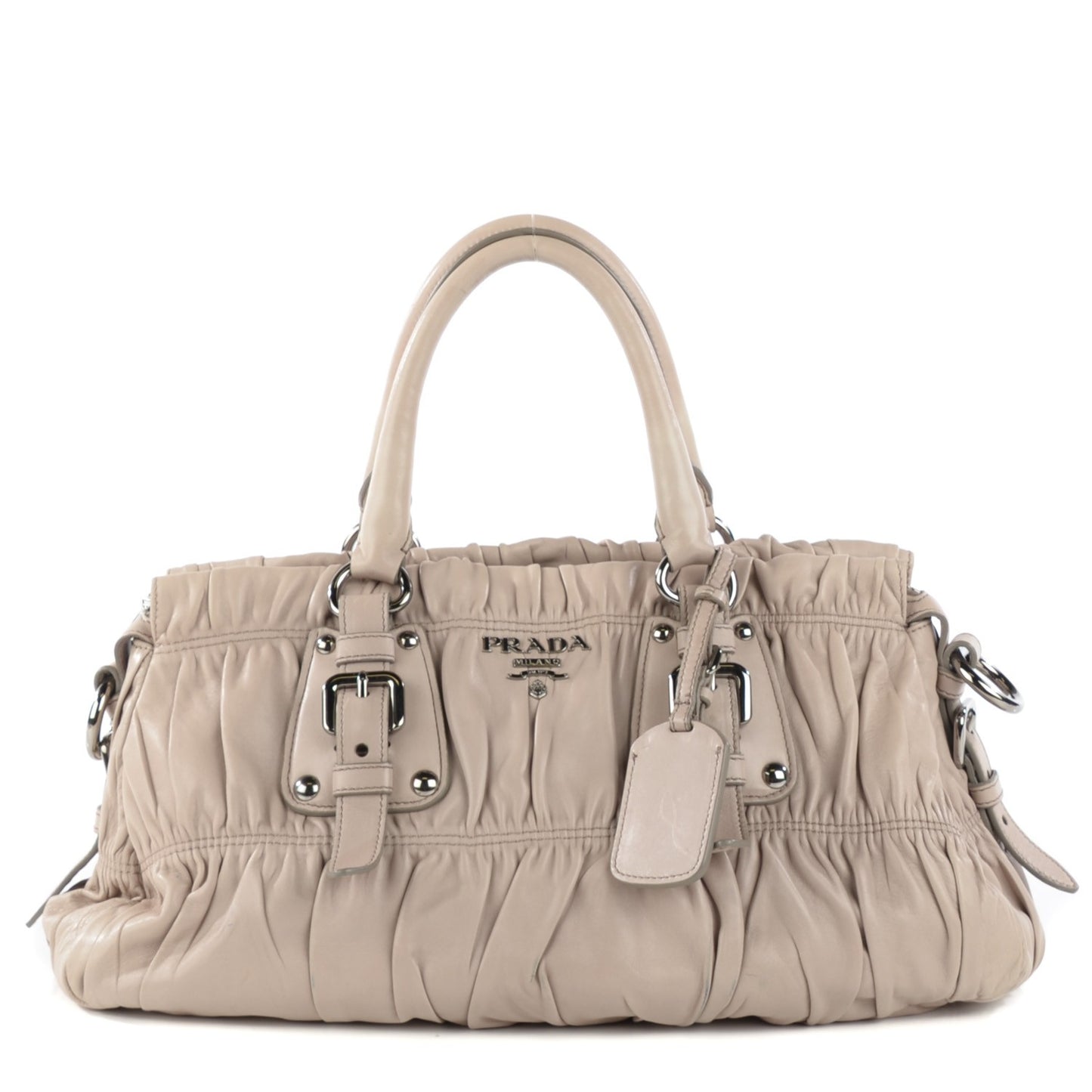 Nappa Gaufre Shopping Satchel Pomice