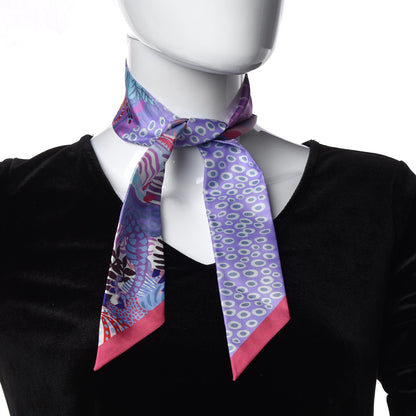 Hermes Silk Under The Waves Twilly Framboise Parme Rouge 2 of 4