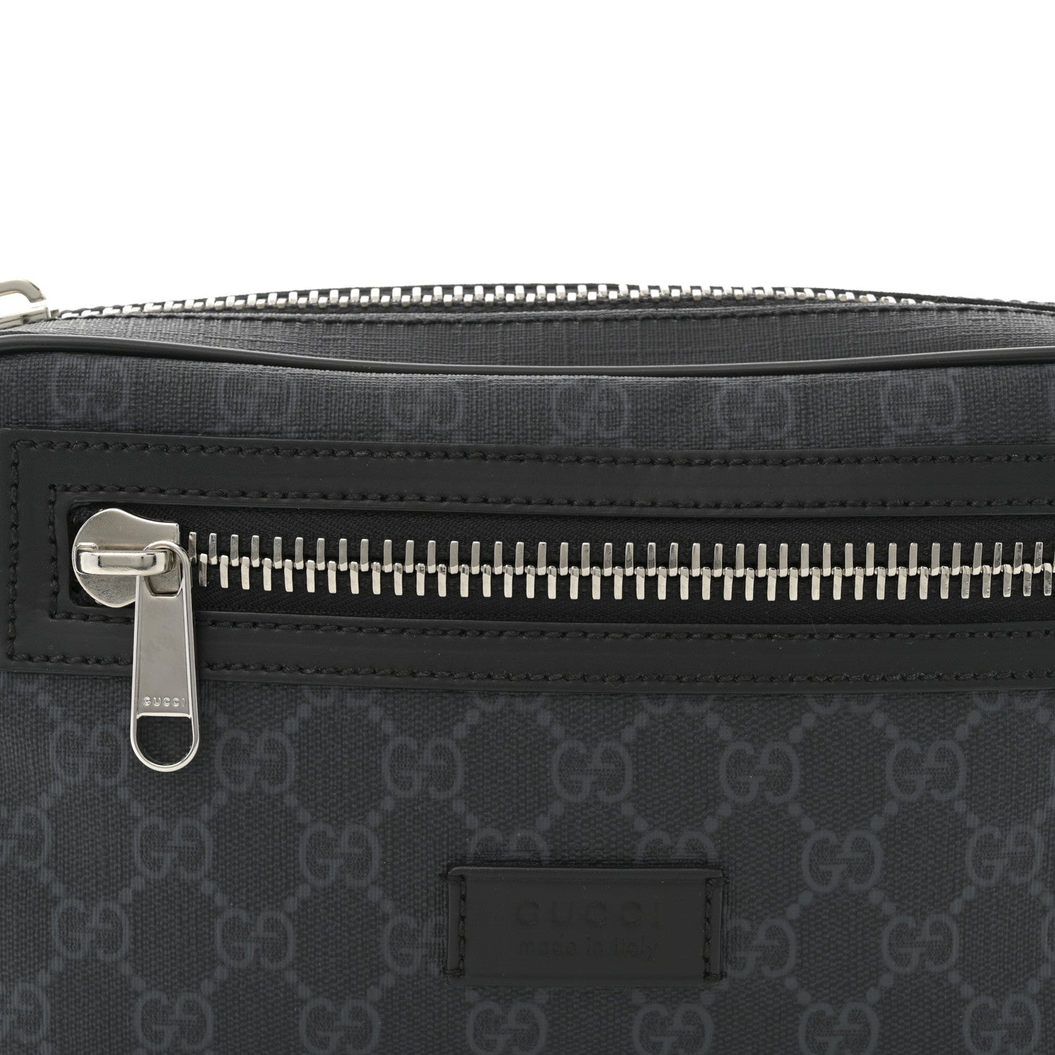 Gucci Soft GG Supreme Monogram Web Belt Bag Black Grey 8 of 10