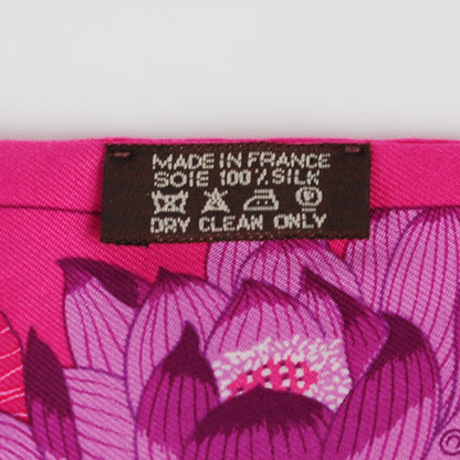 Hermes Silk Fleurs de Lotus Twilly Rose Indien Fuchsia Violet 4 of 6