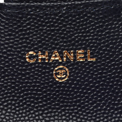 Chanel Caviar Quilted Flap Card Holder Wallet Dark Blue 5 of 8