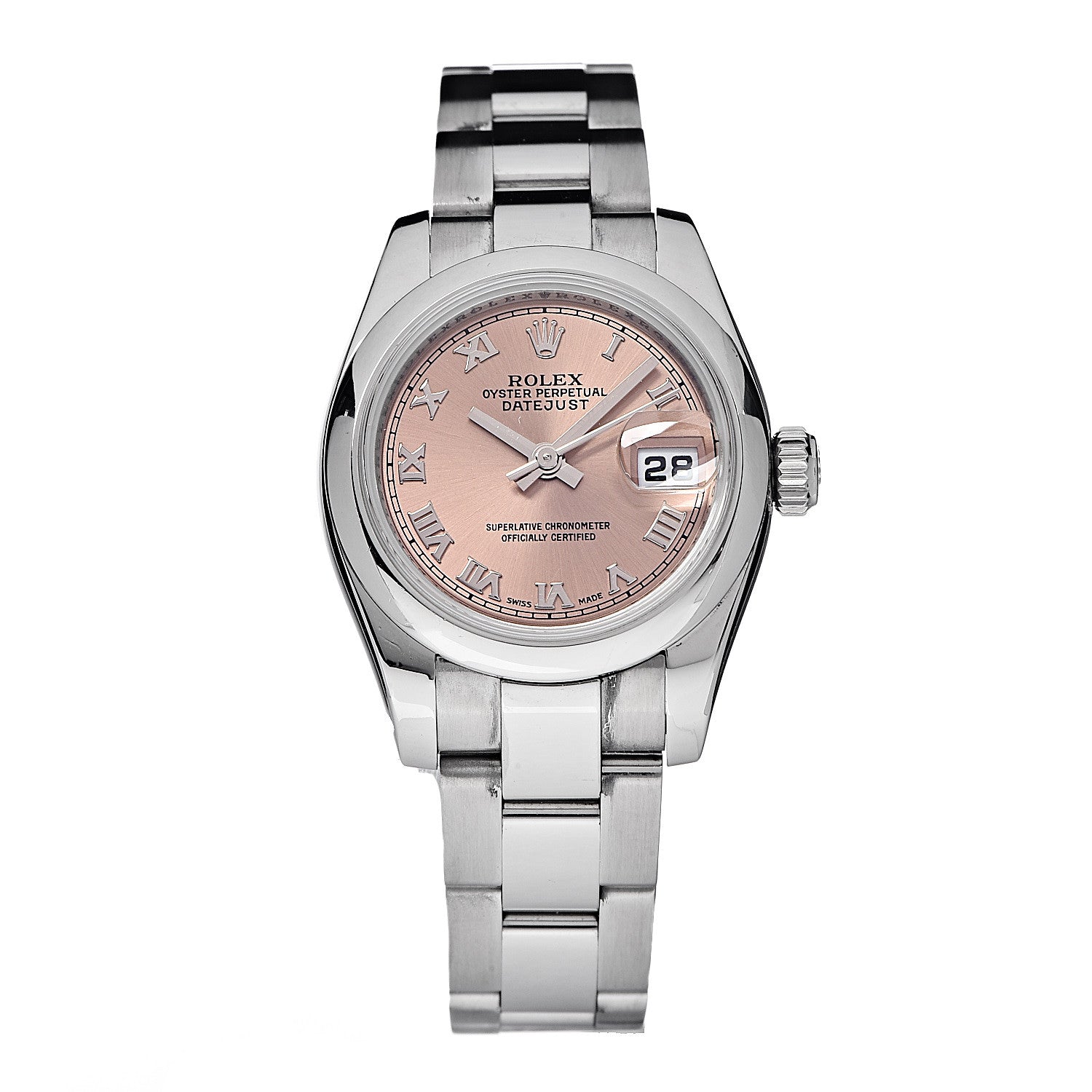 Rolex Stainless Steel 26mm Oyster Perpetual Datejust Watch Pink Roman 179160 1 of 8