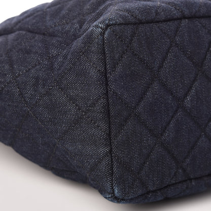 Chanel Washed Denim Quilted Small Urban Spirit Drawstring Bag Dark Blue 8 of 9