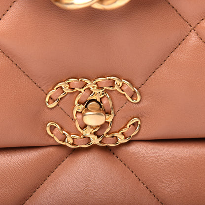 Chanel Lambskin Quilted Large Chanel 19 Flap Brown 9 of 10