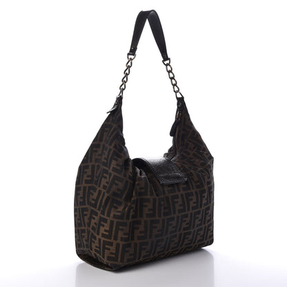 Fendi Zucca B Buckle Hobo Tobacco Castagna 3 of 11