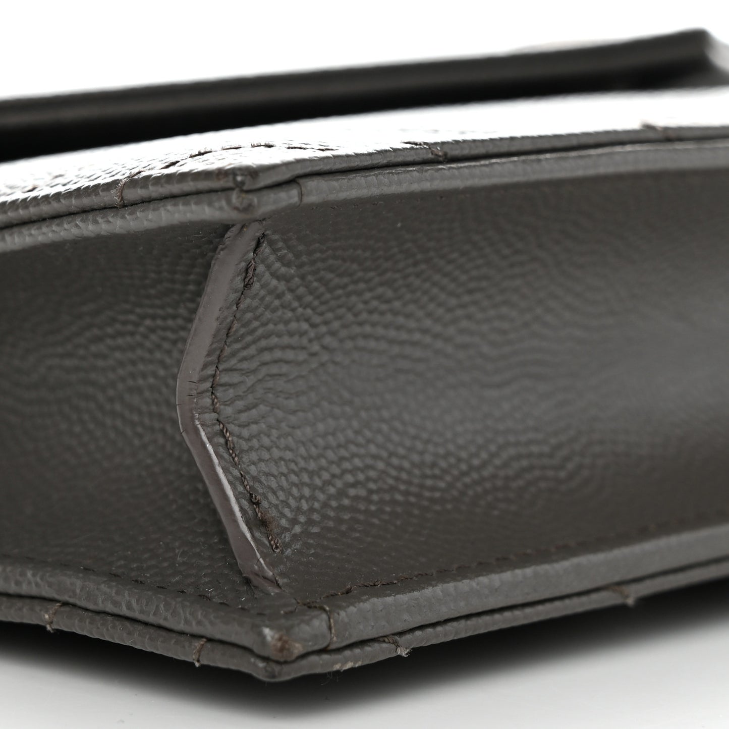 Grain De Poudre Matelasse Chevron Monogram Envelope Chain Wallet Coal