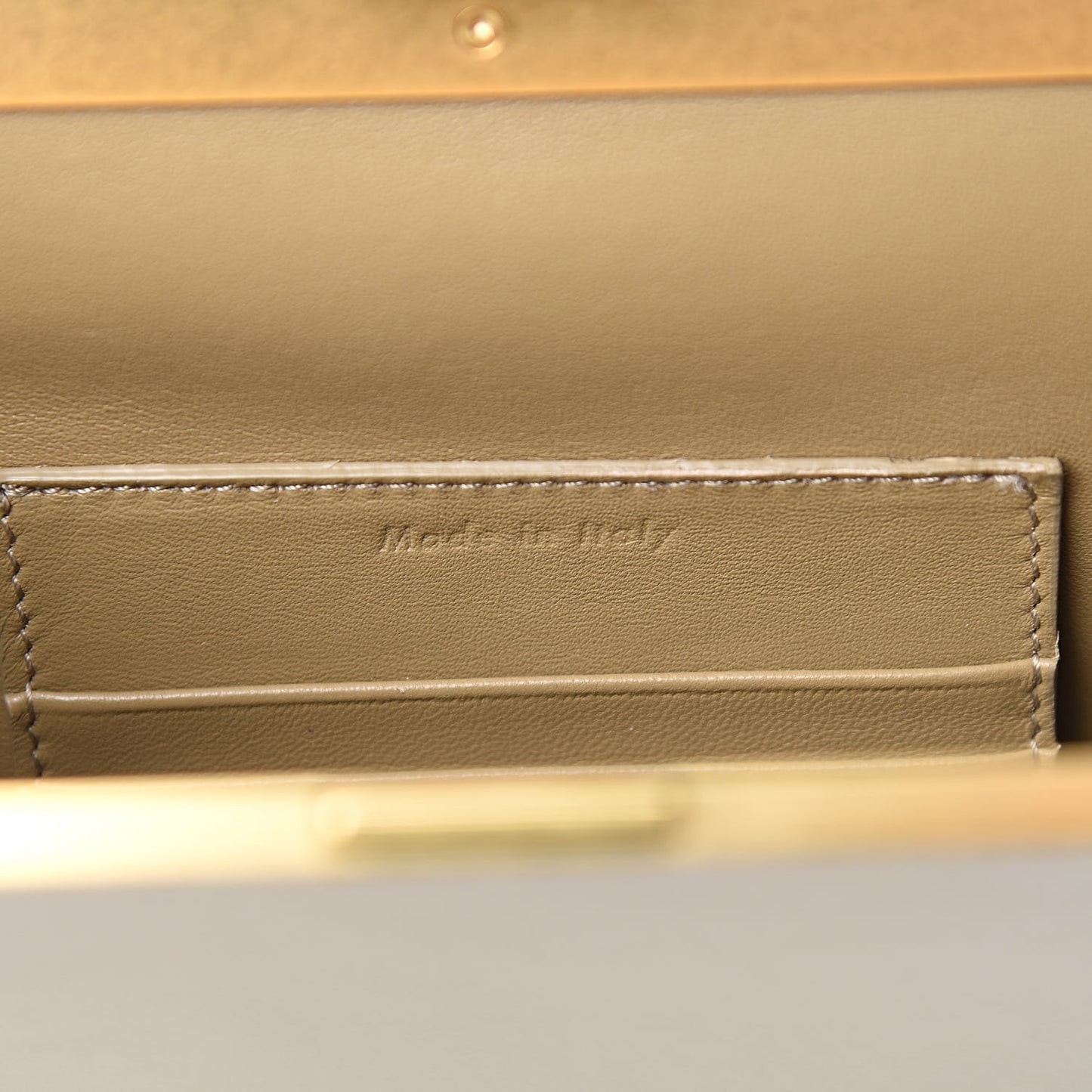 Smooth Calfskin Mini Clasp Bag Beige