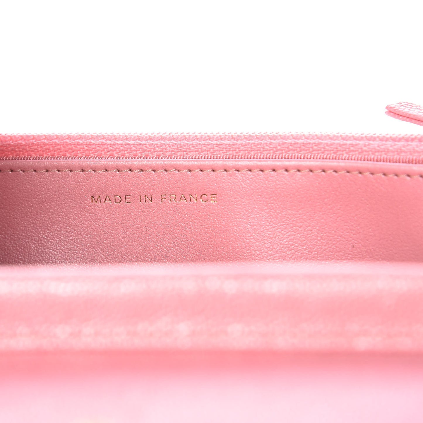 Iridescent Caviar Quilted Wallet on Chain WOC Rose Pink