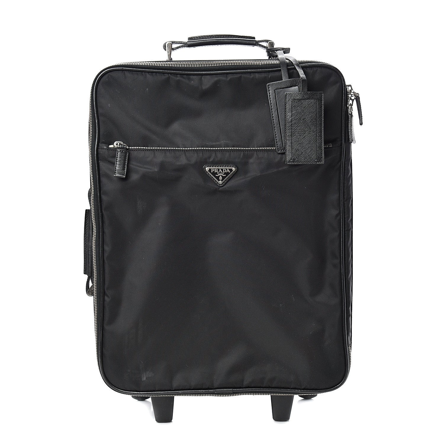 Prada Tessuto Nylon Saffiano Trolley Luggage Black 1 of 32