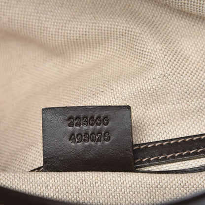 Gucci GG Supreme Monogram Selleria Calfskin Small Flap Messenger Bag Beige Ebony Cocoa Dark Chocolate 7 of 7