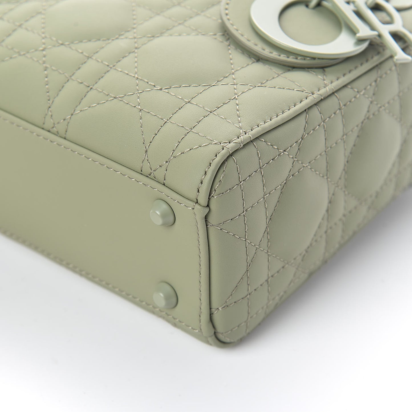 Ultra Matte Calfskin Cannage Mini Lady Dior Green