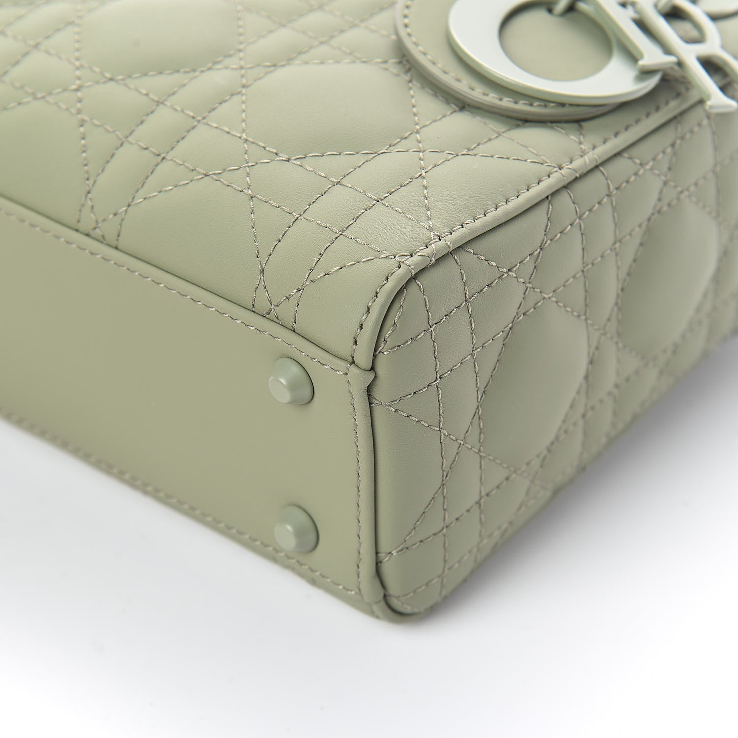 Christian Dior Ultra Matte Calfskin Cannage Mini Lady Dior Green 8 of 9