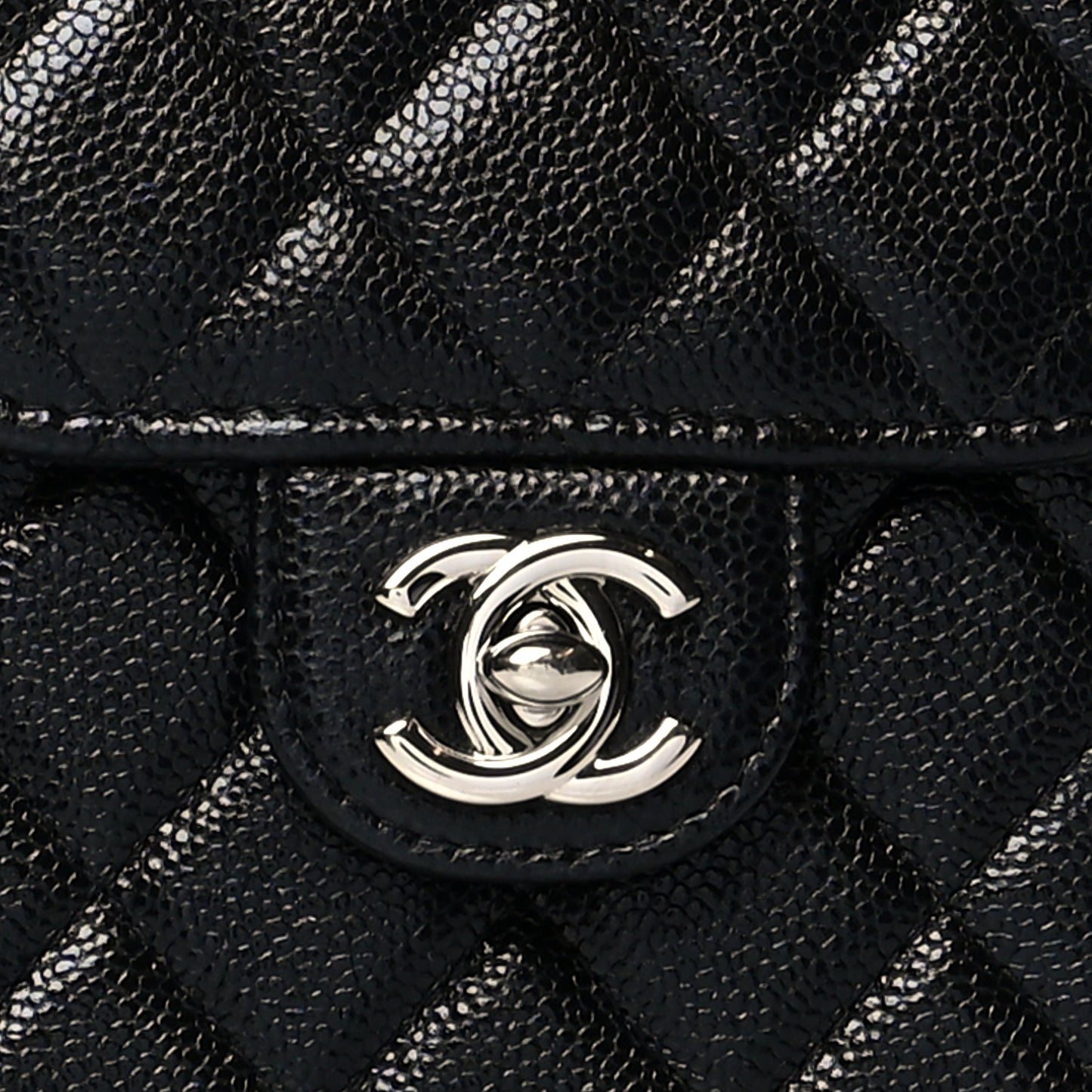 Caviar Quilted Classic Phone Holder Black