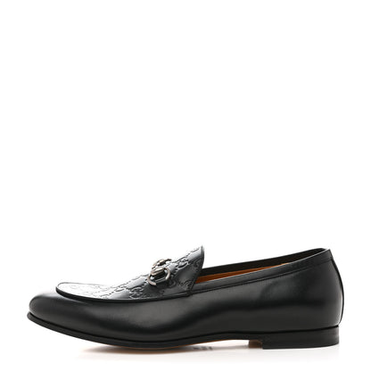 Gucci Real Betis Glamour GG Embossed Calfskin Mens Jordy Horsebit Loafers 9 Black 2 of 20