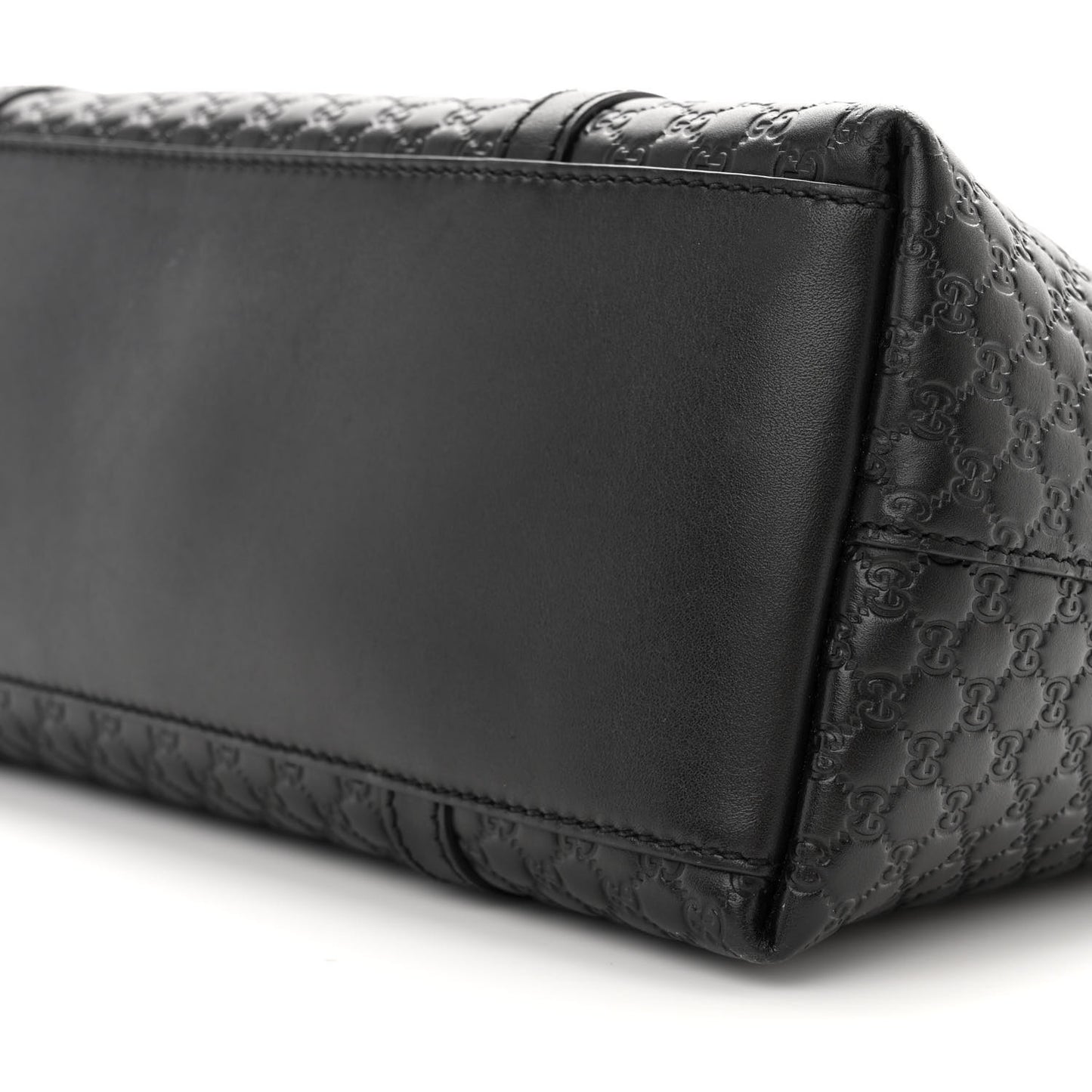 Soft Microguccissima Small Zippered Satchel Black