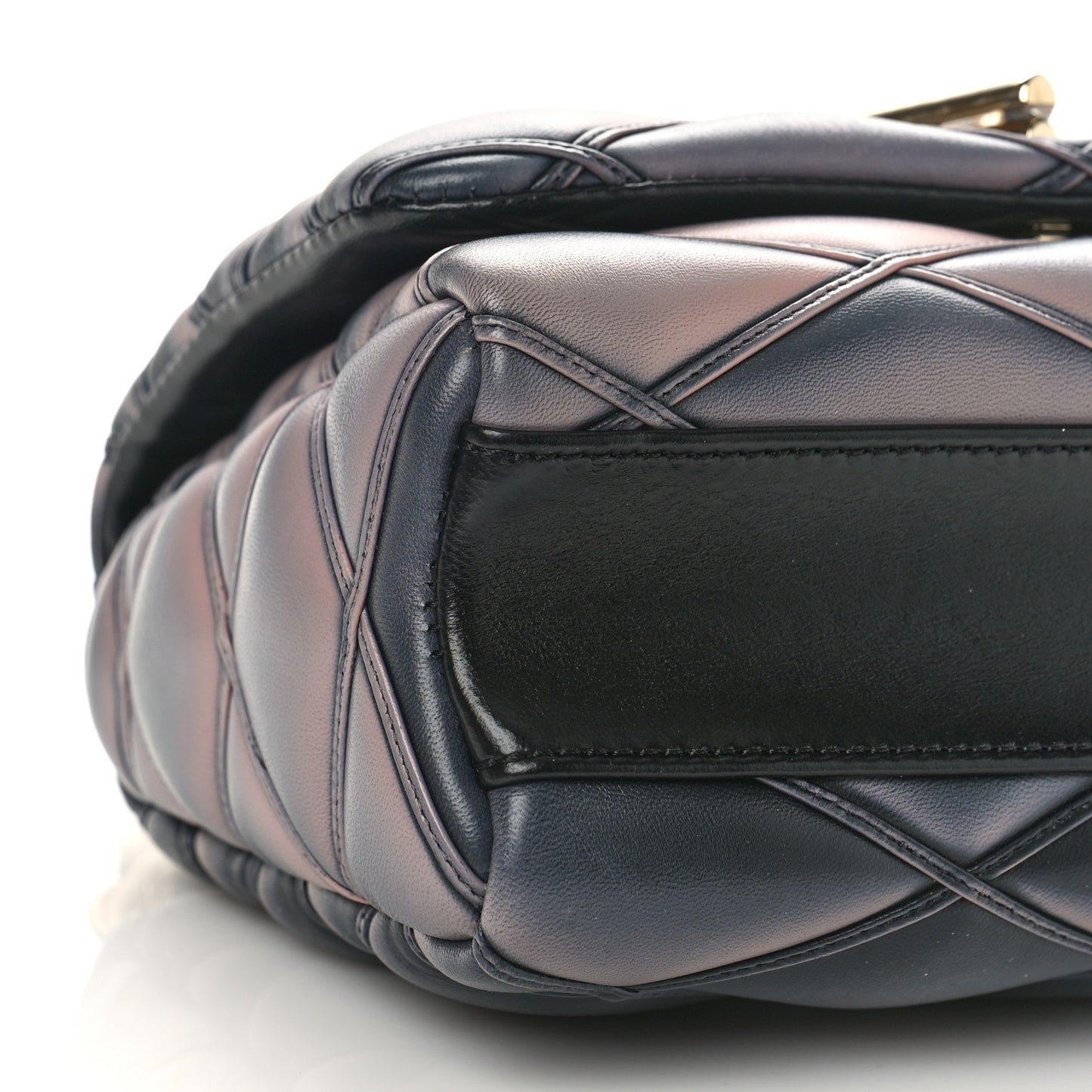 Lambskin Malletage Top Handle GO-14 MM Black Pink
