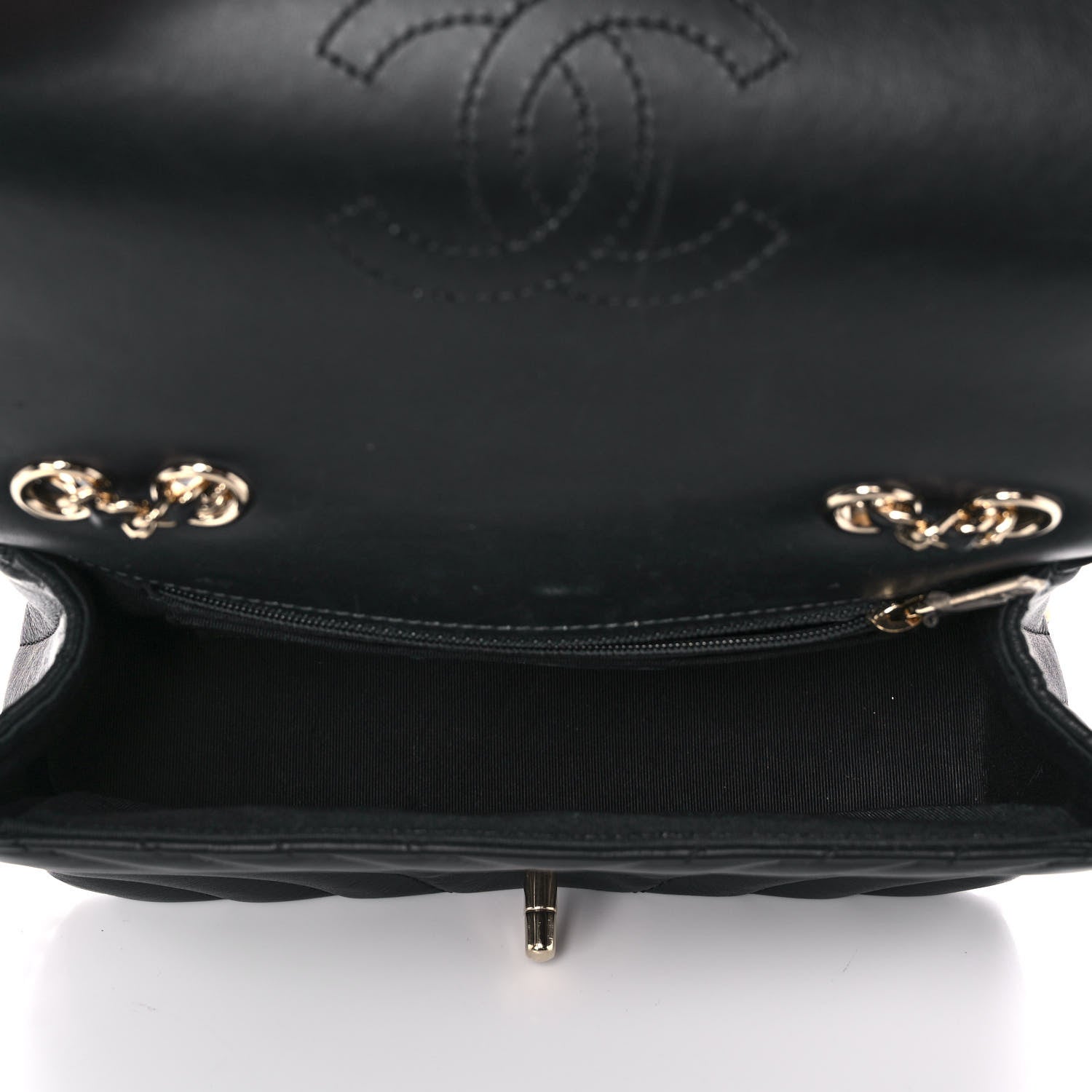 Chanel Calfskin Chevron Quilted Mini Statement Flap Black 4 of 12