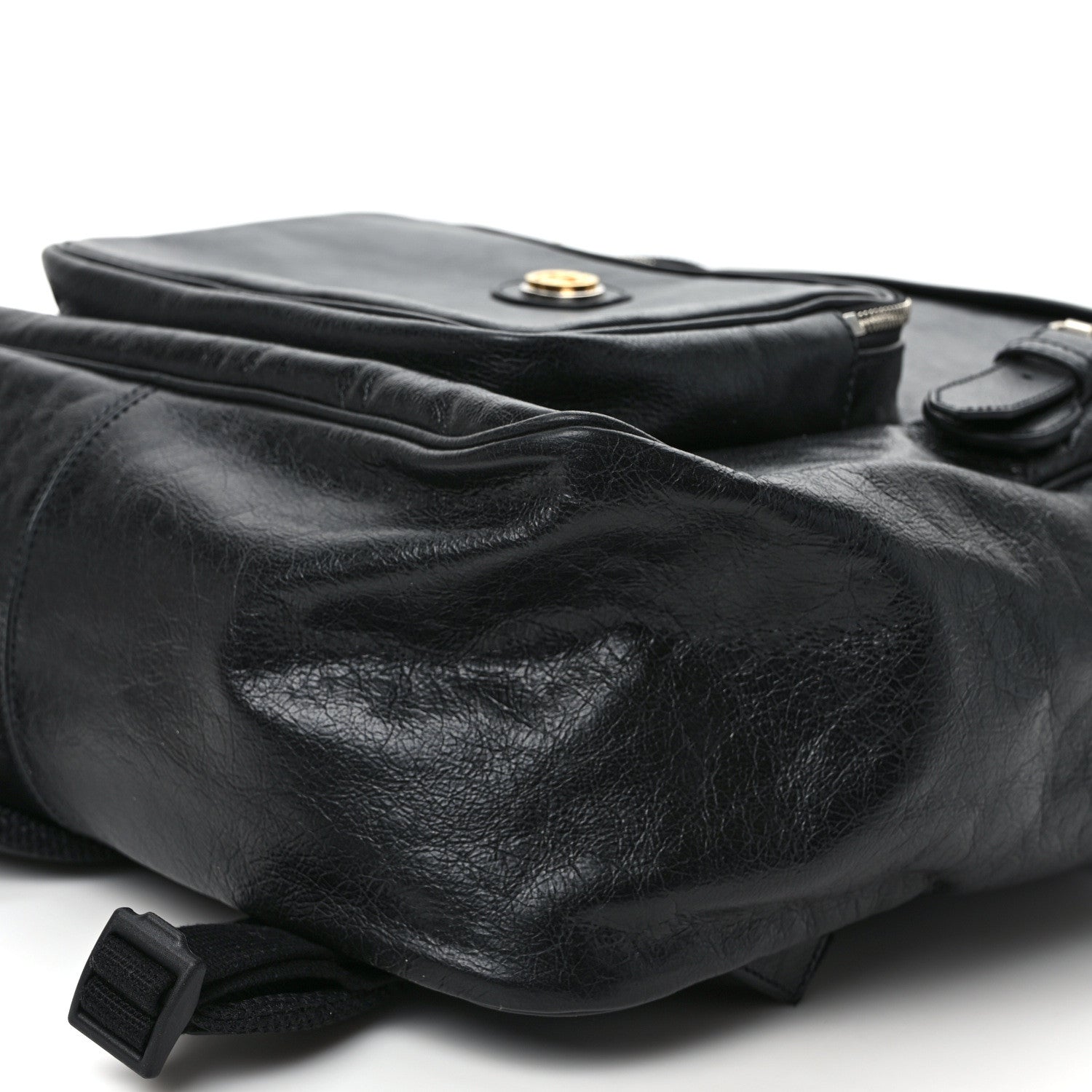 Gucci Fluffy Calfskin Mesh Nylon Medium Morpheus Double Buckle Backpack Black 8 of 8