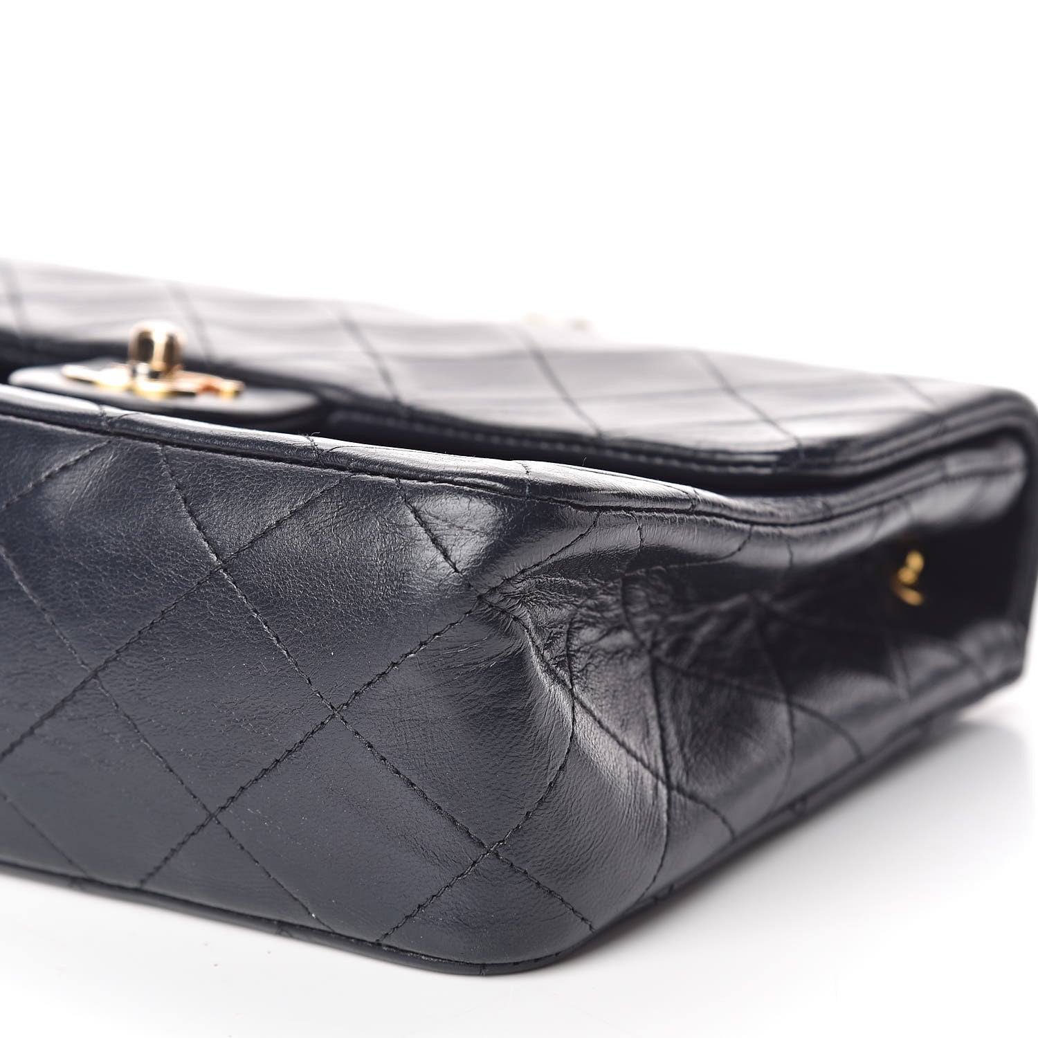 Chanel Lambskin Quilted Mini Square Flap Bag Navy 12 of 30