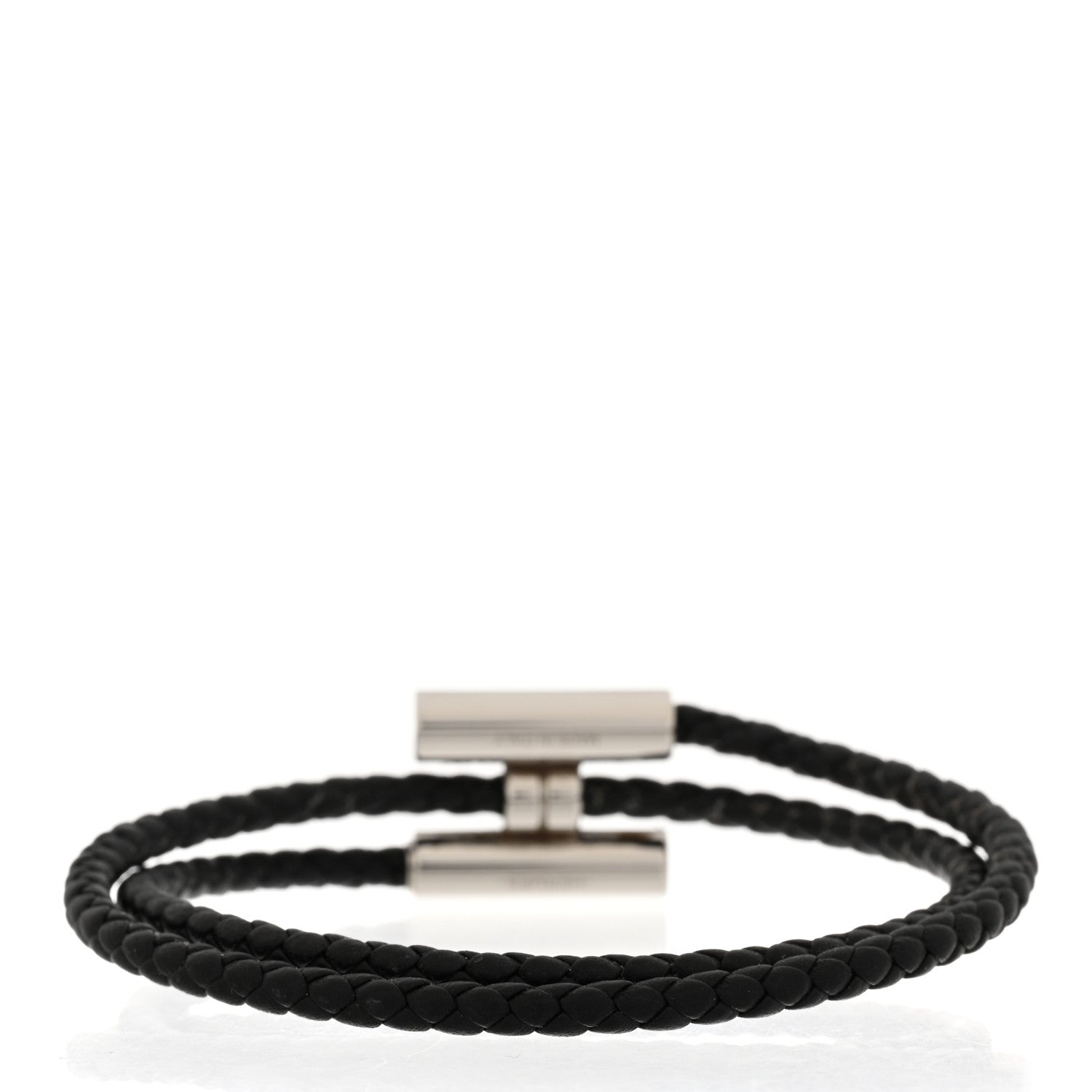 Hermes Swift Double Wrap Cord Tournis Tresse Bracelet T6 Black 3 of 4