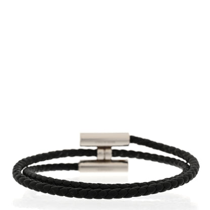Hermes Swift Double Wrap Cord Tournis Tresse Bracelet T6 Black 3 of 4