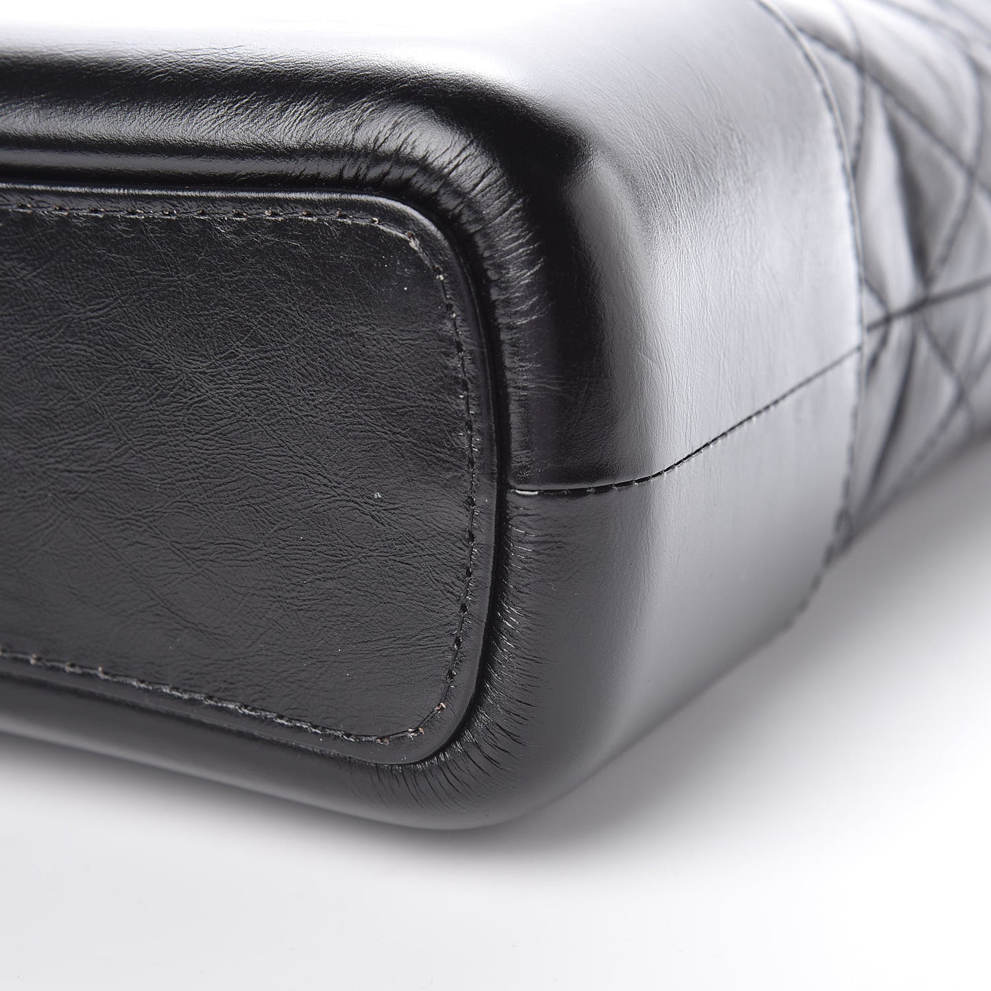Aged Calfskin Quilted Medium Gabrielle Hobo Black