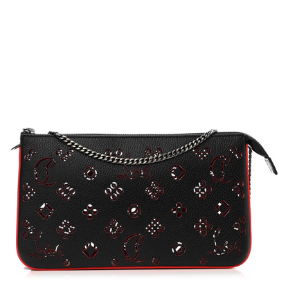 Christian Louboutin Calfskin Loubinthesky Perforated Shoulder Bag Black 1 of 8
