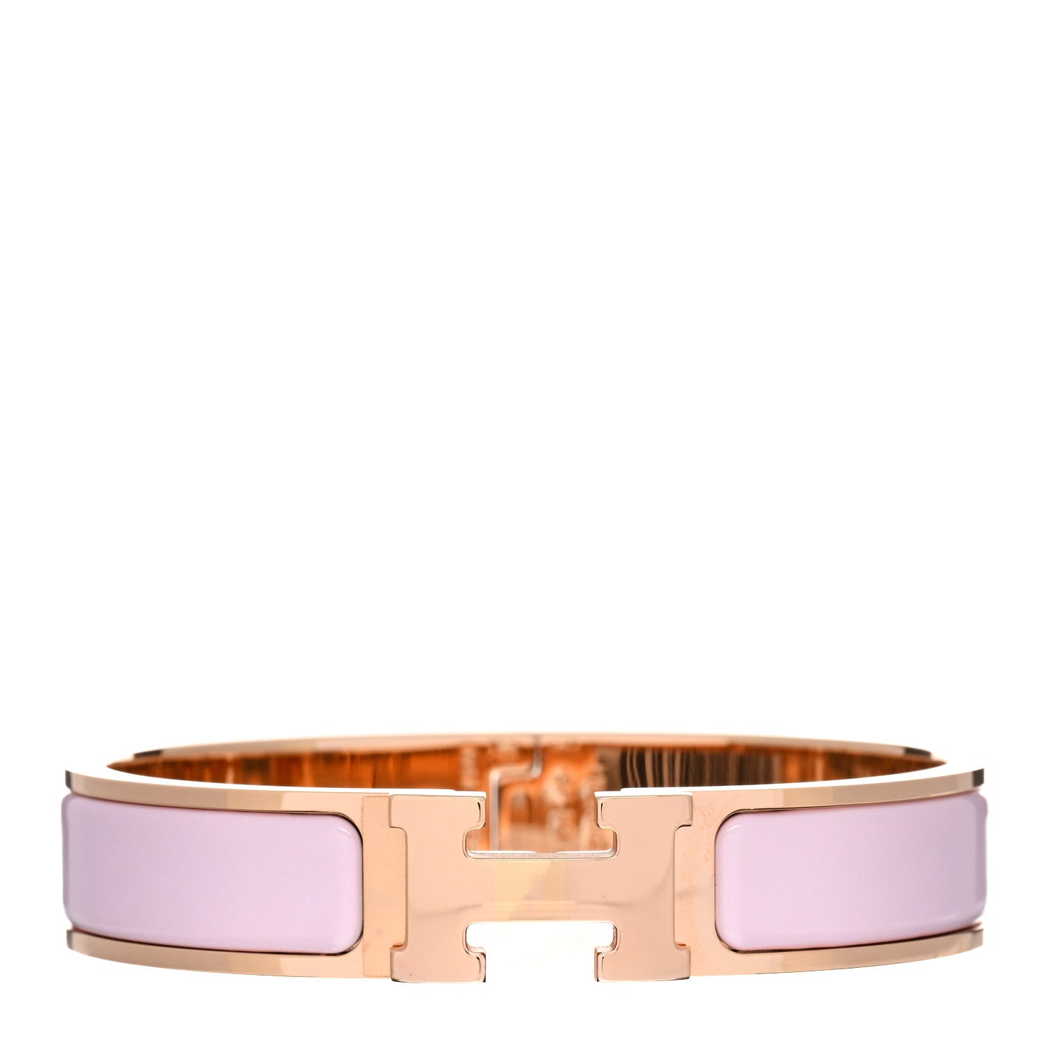 Hermes Enamel Clic Clac H Narrow Bracelet PM Rose Dragee 1 of 5