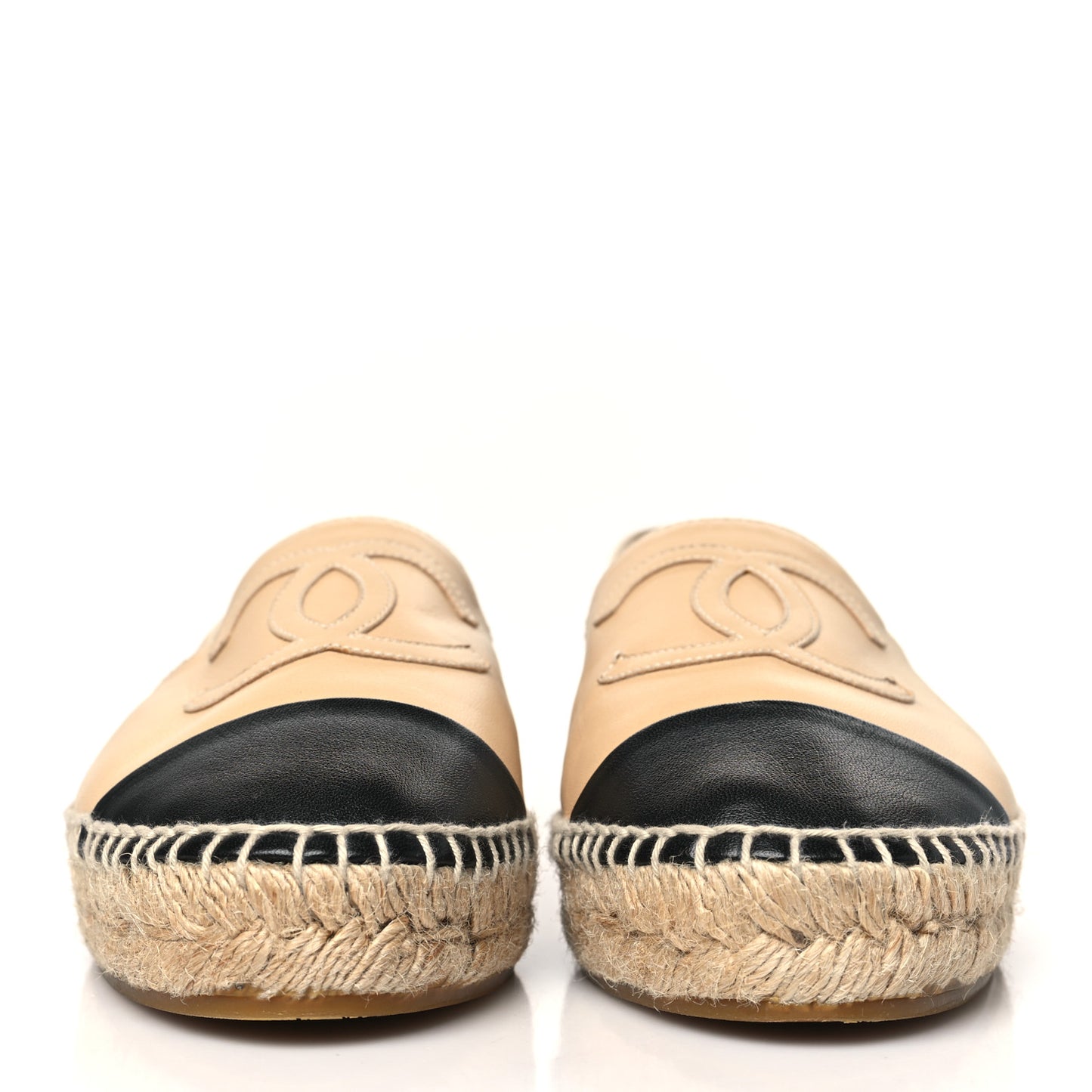 Lambskin CC Espadrilles 37 Beige Black