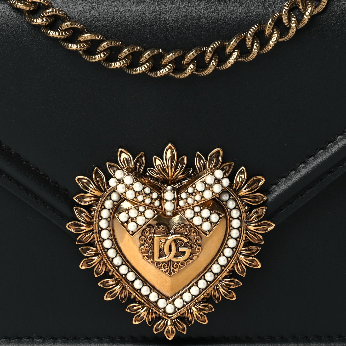 Smooth Calfskin Small Devotion Envelope Top Handle Bag Black