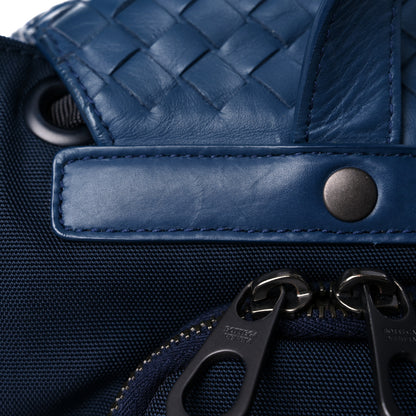 Bottega Veneta Nylon Intrecciato Backpack Blue 10 of 10