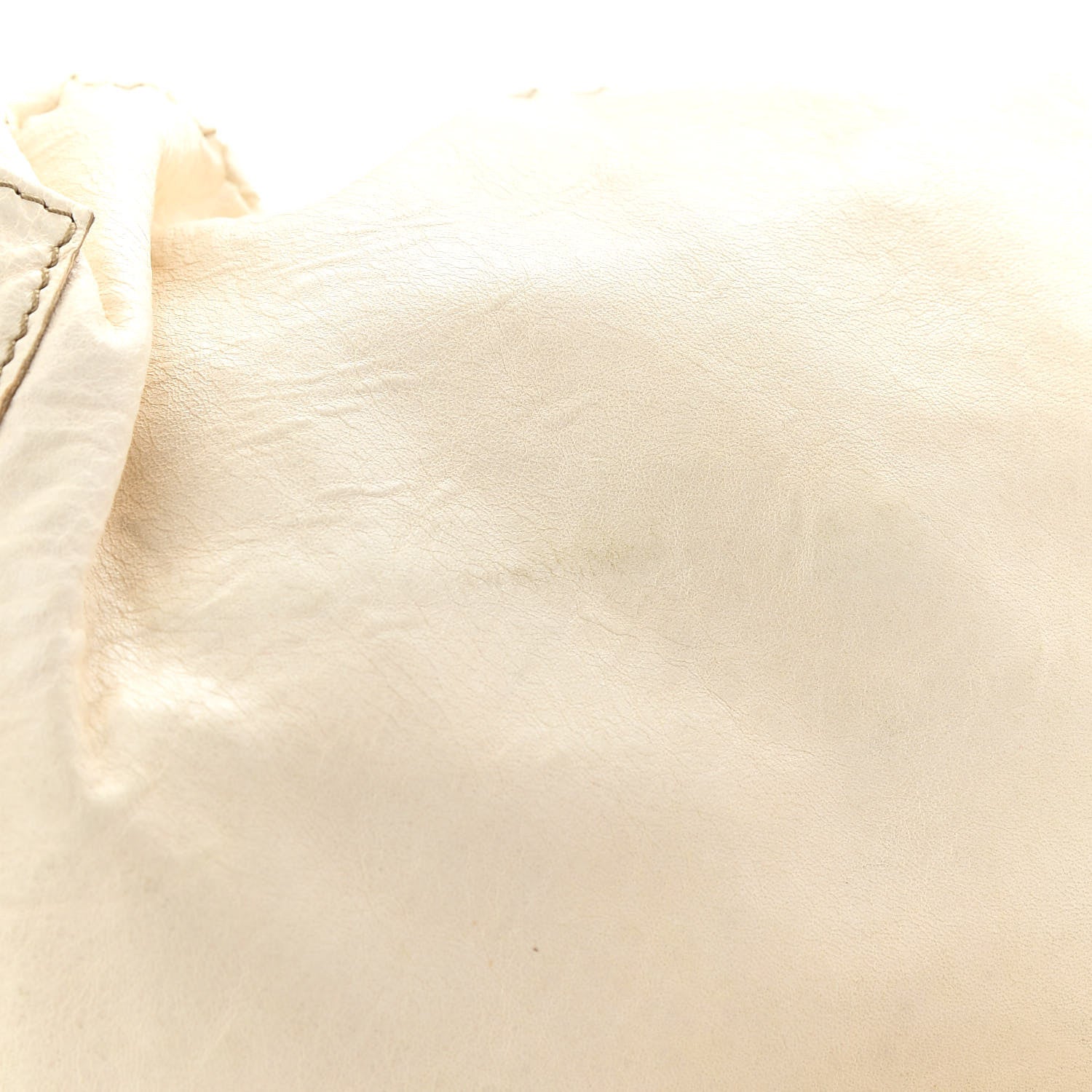 Fendi Goatskin Whipstitch Large Convertible Baguette White 9 of 11