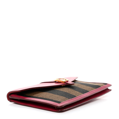 Fendi Pequin Vitello Large Chameleon Envelope Clutch Tobacco Amarena 4 of 11