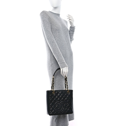 Chanel Caviar Quilted Petit Shopping Tote PST Black 2 of 10