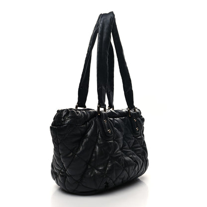 Chanel Lambskin Quilted Cloudy Bundle East West Tote Black 3 of 10