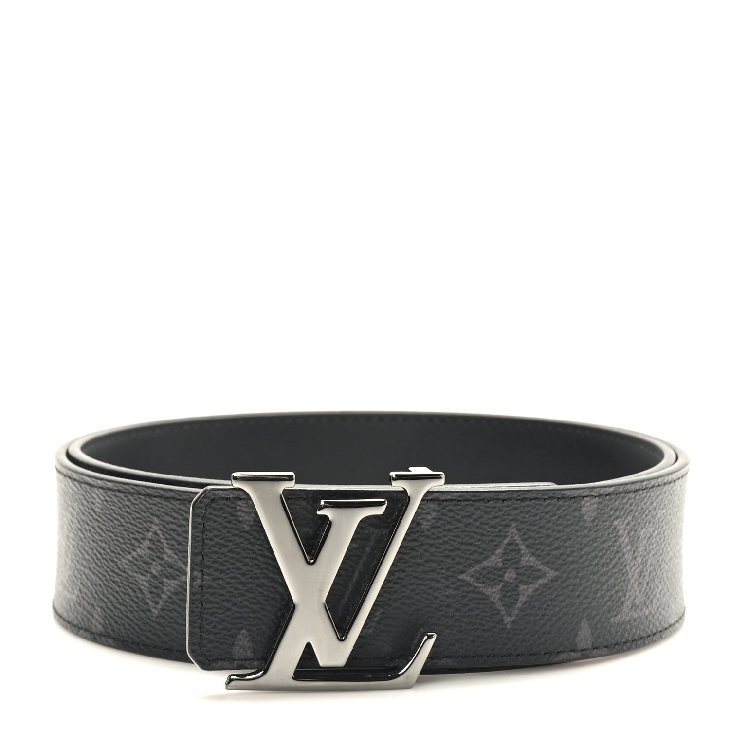 Louis Vuitton Monogram Eclipse Taigarama 40mm LV Initiales Reversible Belt 85 34 Black 1 of 5
