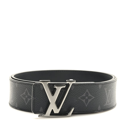 Louis Vuitton Monogram Eclipse Taigarama 40mm LV Initiales Reversible Belt 85 34 Black 1 of 5