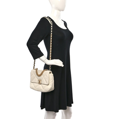 Chanel Lambskin Quilted Medium Chanel 19 Flap White 2 of 14