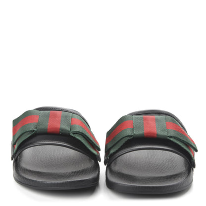 Gucci Satin Web Bow Slide Sandals 40 Black 2 of 9