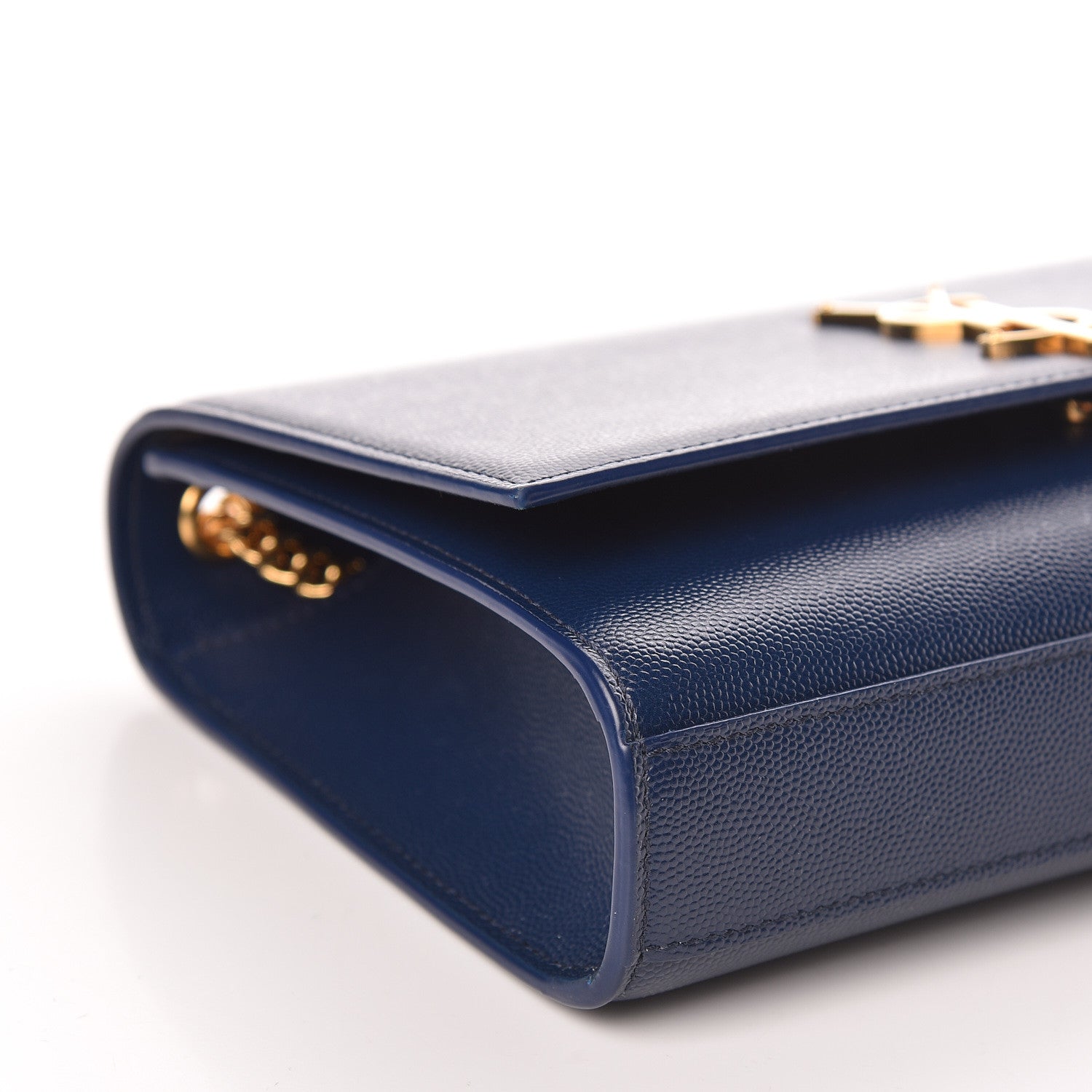 Saint Laurent Grain De Poudre Medium Classic Monogram Kate Satchel Denim Blue 8 of 9