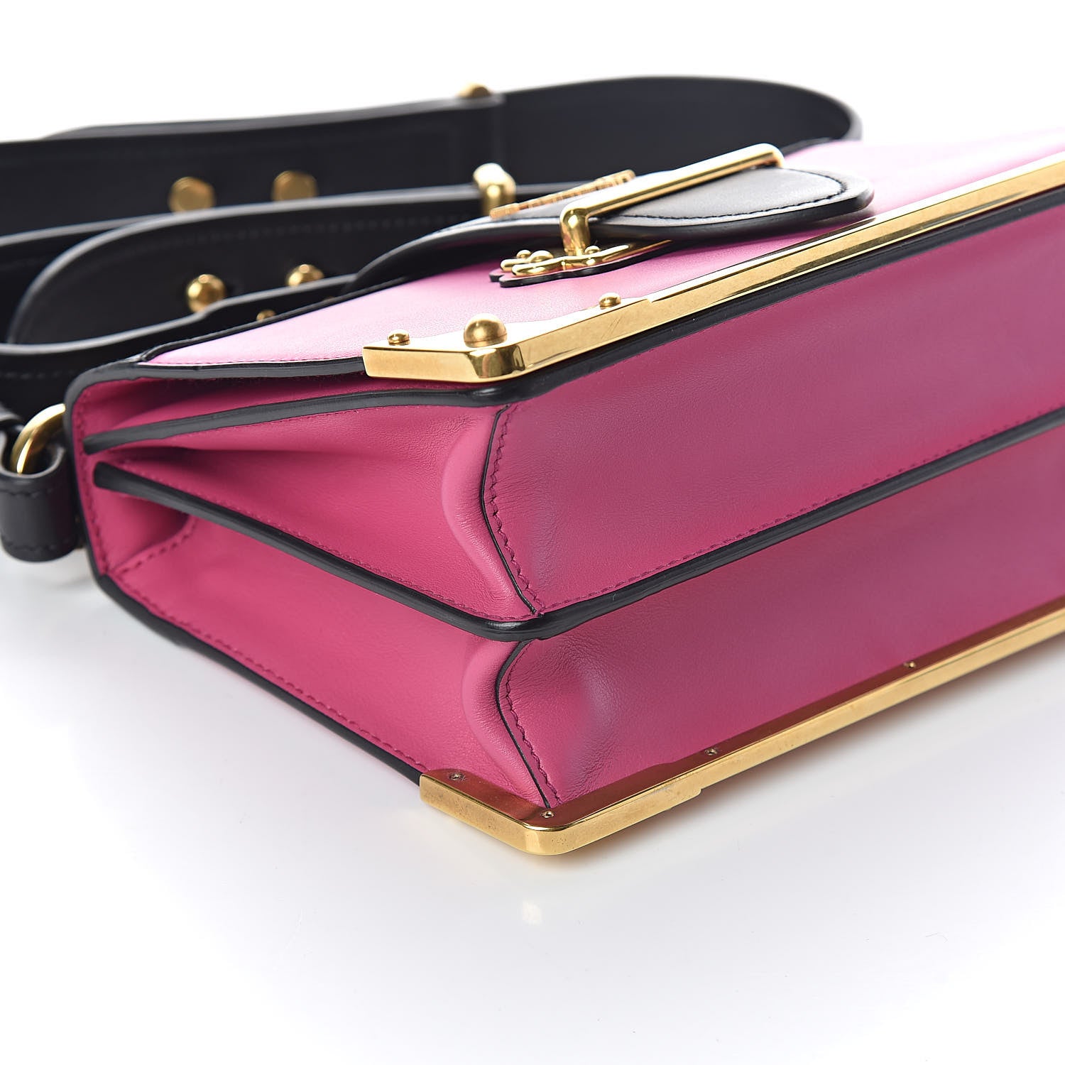 Prada City Calf Saffiano Cahier Bag Fuxia Black 7 of 8
