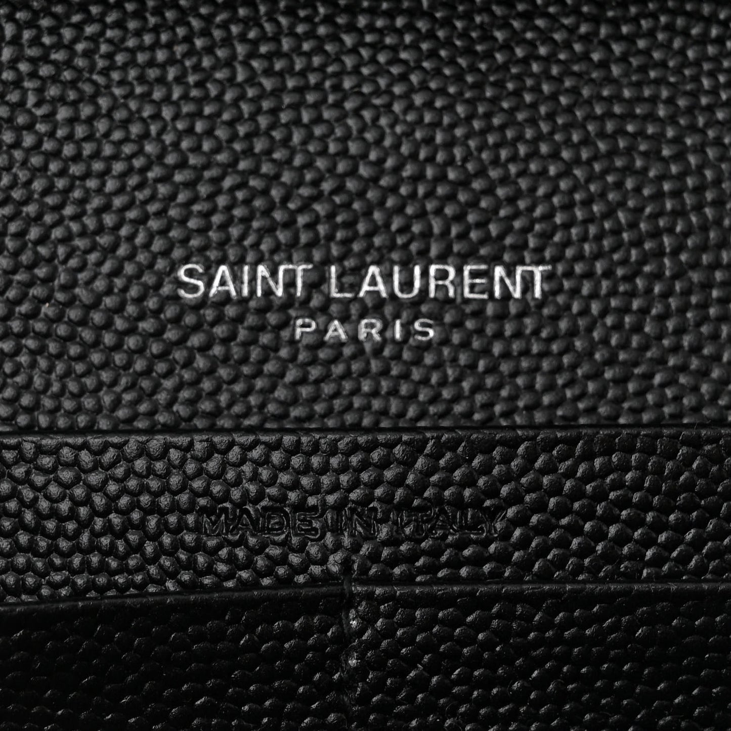 Grain De Poudre Matelasse Chevron Monogram Chain Wallet Black